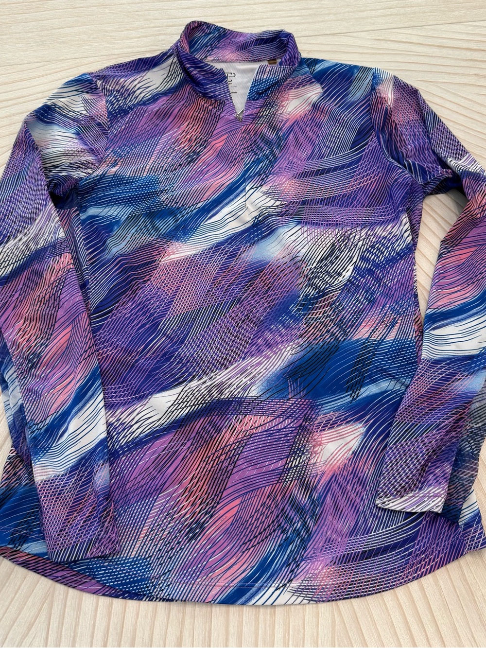 HP Women's Long Sleeve Quarter Zip Top in Purple Blue